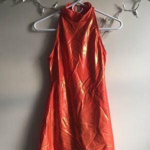 Orange holographic mini dress/costume!